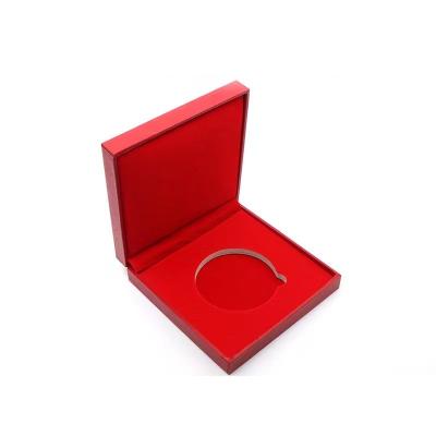 China 75*85*36mm Commemorative Coin Boxes Leatherette Covered Square Coin Medal Box for sale