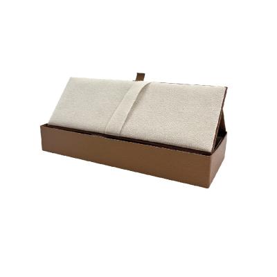 China Classical Light Brown PU Gifts Packing Boxes Luxury Pen Display Box for sale