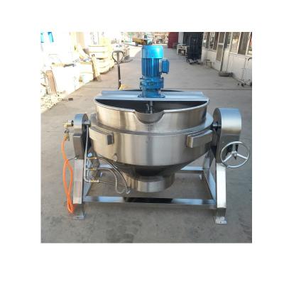 China Industrial Big Gas Double Jacketed Kettle Cooking Boiler Gas Stove Industrial Milk Boiling Boiler Cooker for sale