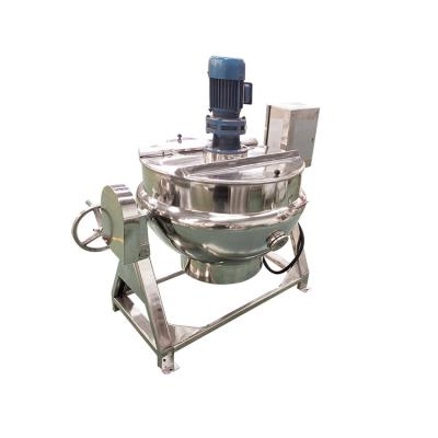 China Industrial Stainless Steel Agitator Mixer Steam Gas Boiling Pot Jacketed Kettle for sale