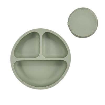 China Food Grade BPA Free Silicone Suction Divided Plate For Weaning Babies for sale