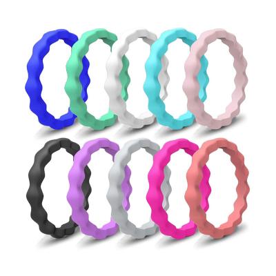 China Medical Grade Logo Custom Wedding Silicone Rubber Finger Rings For Women for sale