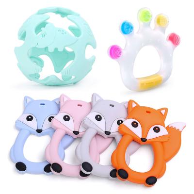 China Eco Friendly ISO Natural Rubber Teething Ring Toys Wear Resistant for sale