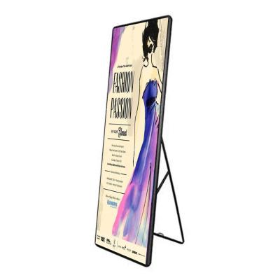 China P1.875 p2.5 P3 floor standing led display WIFI USB indoor led poster for sale