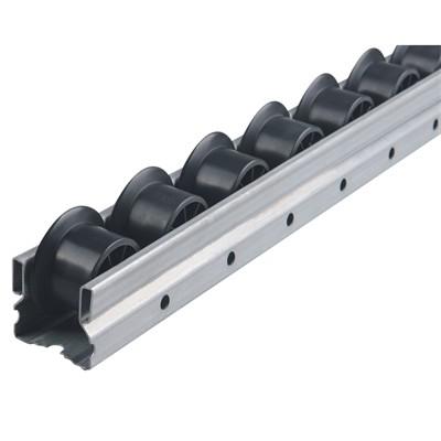 China JY 2049B SGCC Galvanized Steel Roller Track With Black Flange Wheel for sale