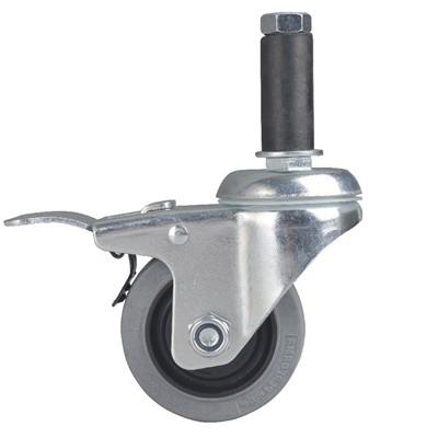 China 100KG ESD Caster Wheels With Brake 5 Inch Rubber Caster Wheels for sale