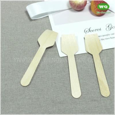 China 96mm Mini Wood Ice Cream Spoon,Disposable Taster Spoon For Cream Cake,Customized Food Grade Disposable Wooden Cutlery for sale