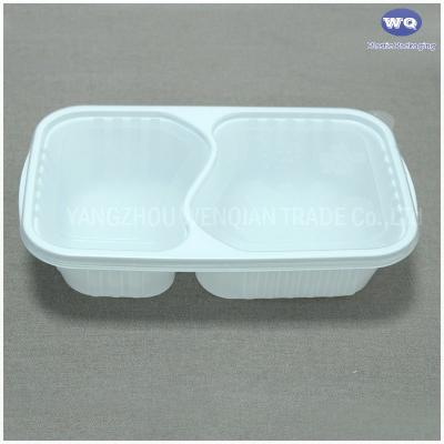 China Restaurant Supply Disposable 2-Coms PP Plastic Lunch Box-Durable Heat resistant food tray lid -Plastic Food Containers for sale