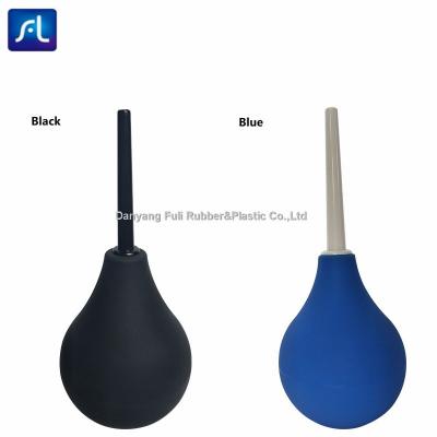 China Bulbo de goma durable negro y azul, inyección del enema, irrigación de la vejiga, ducha, buena succión en venta