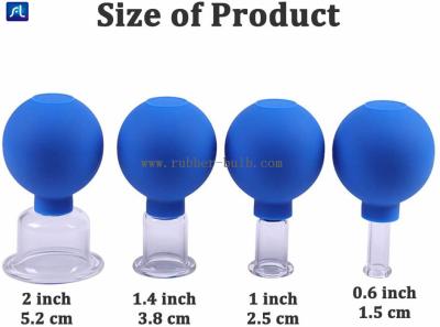 China 4pcs 55mm Silicone Facial Glass Cupping Therapy Set for sale