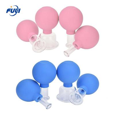 China 4Pcs Glass Facial Cupping Set - Professional Grade Silicone Facial Cupping for Body, Face, Neck, Back, Eye Massage for sale