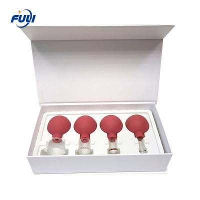 China 15/25/35/55mm 4 pcs rust red  Facial Cupping   And Face Anti Cellulite  Massage Cups for sale