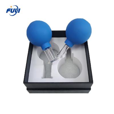 China 2 Pcs 15/25mm Blue Facial Cupping Set Increase Blood Circulation Massage Tool Massage Cups for sale