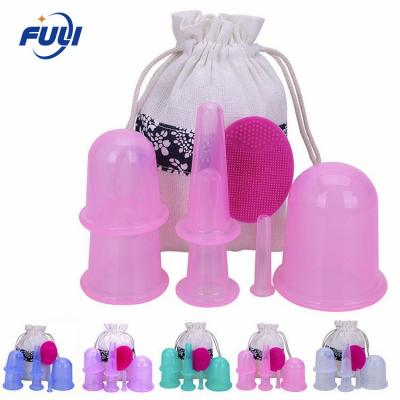China Hot selling Vacuum Facial Cupping Massage Silicone Cups cupping thereby sets for sale