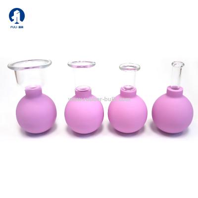 China 4 Pcs Cup Face Cupping Anti Cellulite Rubber Head Glasses Jar Vacuum Cupping Set Cans Body Face Massager Cellulite for sale