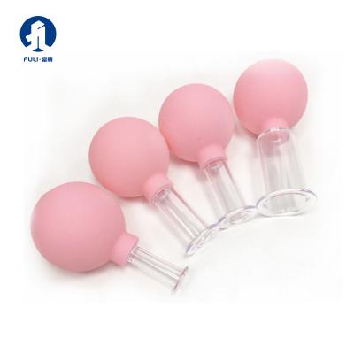 China Pink 15/25/35/55mm 4 pcs Reusable Cupping Set 4 Silicone Cupping Massage Vacuum Suction Cup for sale