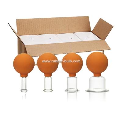 China Orange 4 Pcs Anticellulite Set Vacuum Cupping Set Massageador Facial Massage Cups Chinese Suction Cups Relax for sale