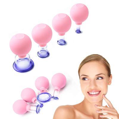 China 4 Pcs Facial Glass Cupping Perfect For Cupping Massage, Lymphatic Drainage, Anti Aging Beauty Tool, For Face, Neck for sale