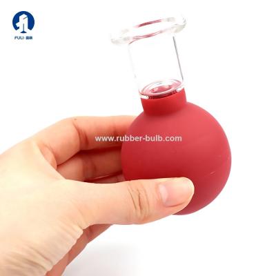 China 2 Pcs 15/25mm Rust Red Therapy Facial Cellulite Vacuum Cupping Set Silicone Suction Massage Anti Cellulite Cup for sale