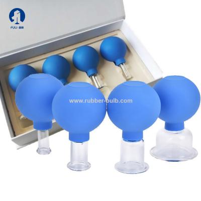 China sistema de ahuecamiento facial del vacío de las tazas del masaje de 15/25/35/55m m de la succión del vidrio de cristal facial de la terapia de 4 PC en venta