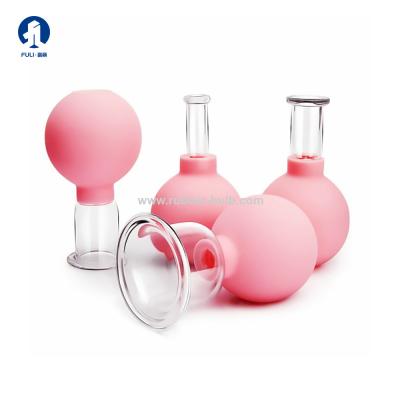 China 4 Pcs 15/25/35/55mm Pink Vaccum Massage Cups Cupping Hijama Cups Pull Out Vacuum Apparatus for sale