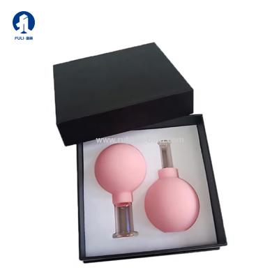 China 2 Pieces Silicone Cupping Cups Vacuum Suction Cupping Cups For Face Skin Back Shoulder Muscle (Pink) for sale