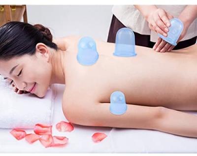 China 4 Pcs Anti Cellulite Cup Medical Soft Cups Silicone Cupping Jars Facial Massager for sale