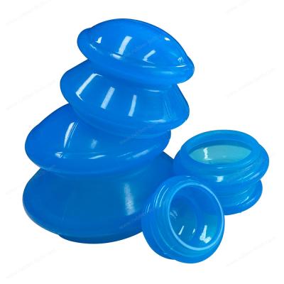 China O vácuo enlata azul colocando dos cuidados médicos da fisioterapia das celulites de Ventouse do absorvente da umidade do silicone da massagem o anti à venda
