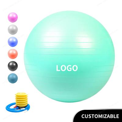 China Anti Burst Pvc 55cm 21.7 inch Exercise Yoga Ball With Pump Swedish ball therapy ball stability ball for sale