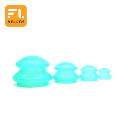 China 4pcs Silicone Cupping Therapy Sets Cups Massage Professional Vacuum Cupping Anti Cellulite Suction Cup For Facial Body for sale