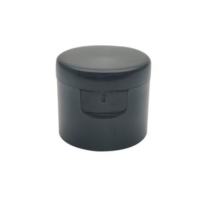China Smooth Surface 18/410 Black Flip Top Cap For Perfume Packaging for sale