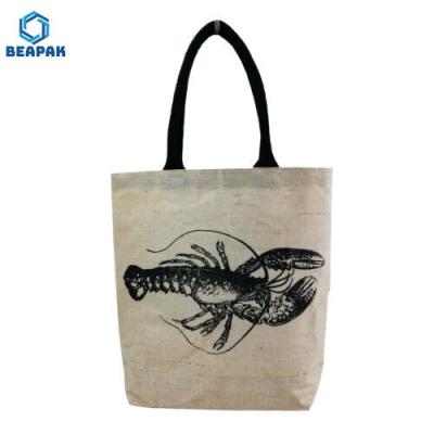 China Personalised Eco Reusable Laminated Cotton Jute Bag for sale