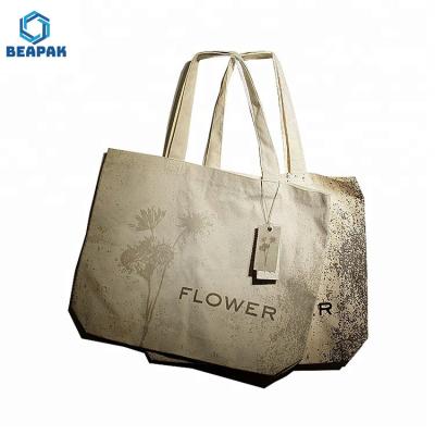 China Custom Printed Shopping Canvas Foldable Cotton Jute Bag for sale