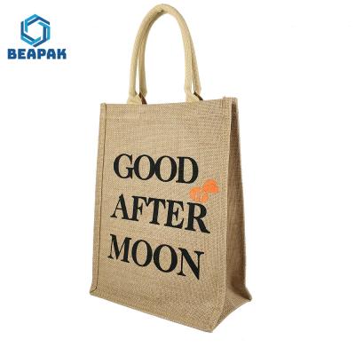 China Various Size Shopping Printed Embroidery Cotton Jute Bag for sale