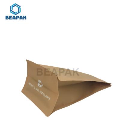China CMYK Stand Up Coffee Pouch Flat Bottom Recycled Plastic Bag For Food for sale