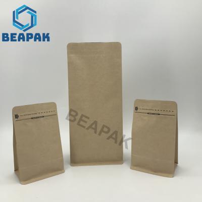 China Stock 250g Kraft Paper Coffee Packaging Bags CMYK With Valve for sale
