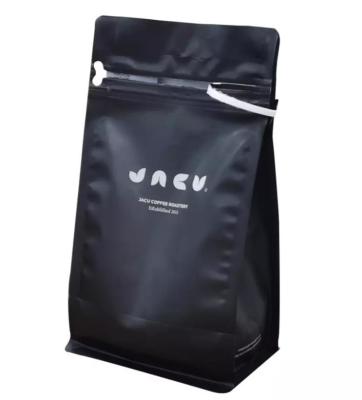 China Recyclable Flat Bottom Zipper Coffee Bag Tea Nuts Packaging Pouches With Valve for sale