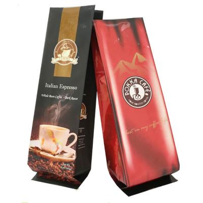 China bolsos de café de empaquetado del escudete lateral 140mic con la cremallera Matt Valve en venta