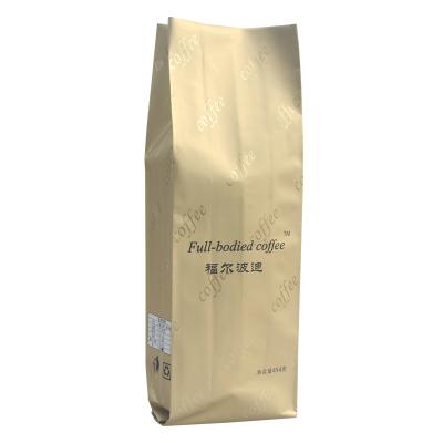 China FDA Side Gusset Kraft Paper Packaging Coffee Bags With Aluminum Foil Lined for sale