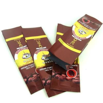 China Valve Sealable Mylar Foil Coffee Packaging Zipper Bags Ground Matte Kraft Paper Printed for sale