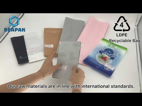 100% Recyclable Stand Up Coffee Pouch Recycled Plastic Bag For Food