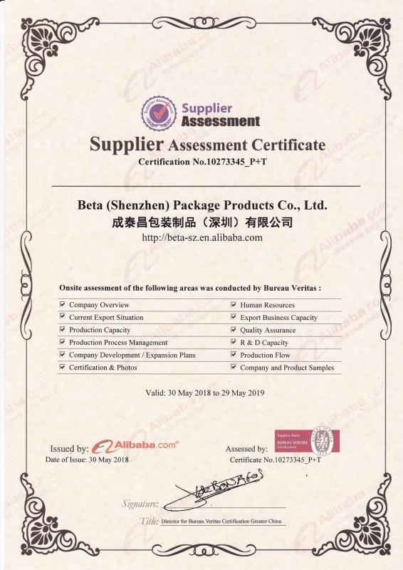 Supplier Assessment - BETA(ShenZhen) Package Products Co.Ltd.