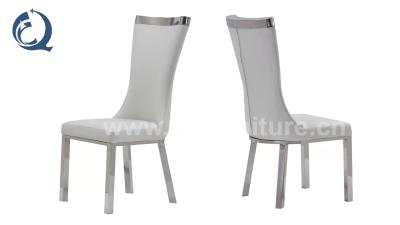 China Luxury Chrome SS Dining Chairs softness Upholstered Dining Room Chair for sale