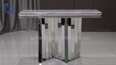 China Modern 51kg SS Console Table 160cmx45cmx75cm Canada Style Glass top for sale