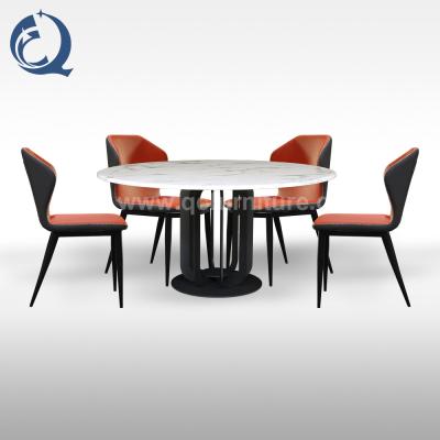 China Metal frame Round 150cm Dining Table Sintered Stone Top for dining room for sale