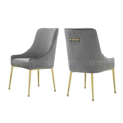 China 54*64*93cm Luxury Dining Room Chairs Golden Stainless Steel Metal Legs for sale