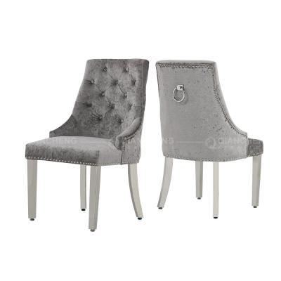 China Qiancheng Velvet Modern Dining Chair for sale