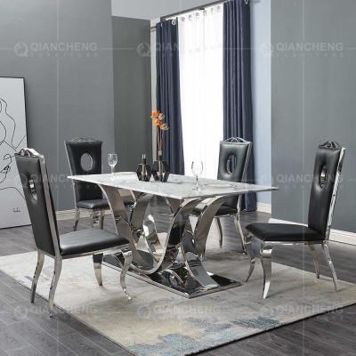 China 78inch Luxury Marble Dining Table for sale