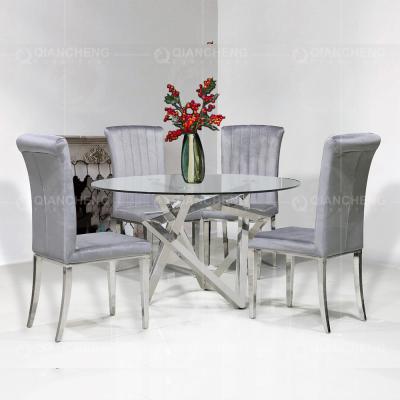 Chine Style de luxe léger italien de table de salle à manger ronde de verre trempé du diamètre 130cmx75cm à vendre