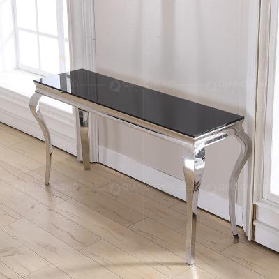 China Qiancheng Marble Top SS Console Table 63x18x34inch Smooth Edge for sale